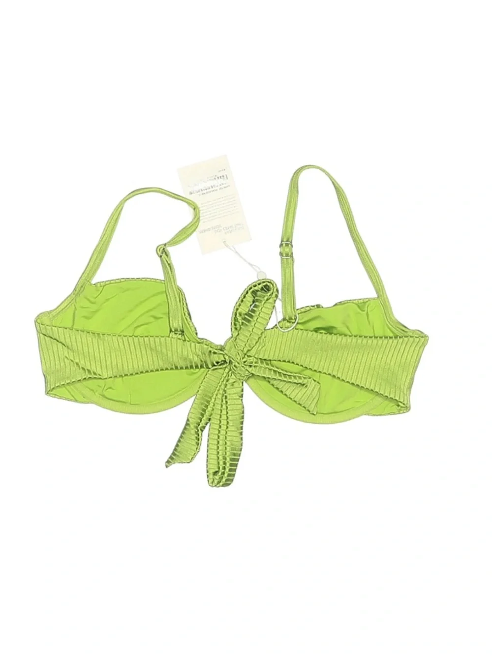 NWT Monday Swimwear Capri Top Green Pear Wide Rib size V